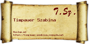Timpauer Szabina névjegykártya