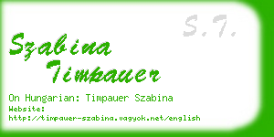 szabina timpauer business card